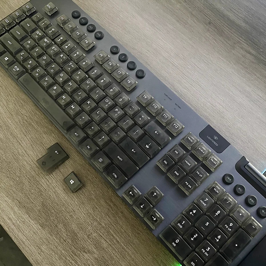 Korean Language Keycaps,PBT/PC Custom Keycap Set,Suitable for Logitech G915 G813 G815 G913 TKL RGB Mechanical Gaming Keyboard.