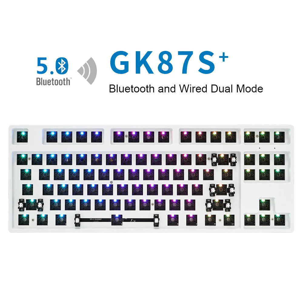 GK87 GK87S TKL RGB Hot Swap Programmable Wired Bluetooth MX Mechanical keyboard DIY kit