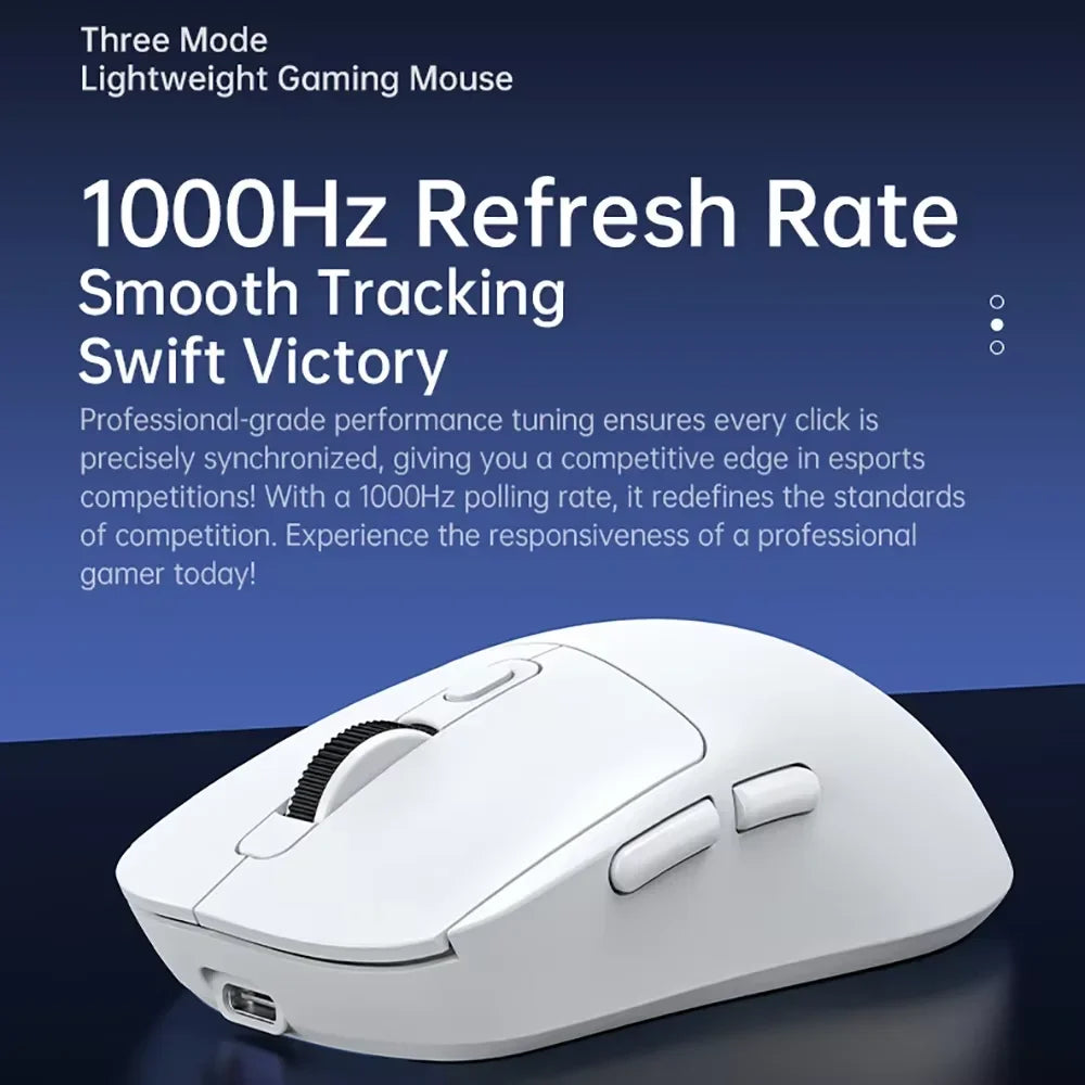 Lightweight Mouse Wireless Bluetooth/2.4G/Wired Tri-Mode Mouse 8000 DPI Adjustable Mouse Rechargeable Mute Mice for Office Game