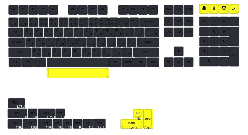 XDA V2 Gentleman Set Dye Sub Keycap Set thick PBT for keyboard gh60 poker 87 tkl 104 ansi xd64 bm60 xd68 bm65 bm68 Japanese RU