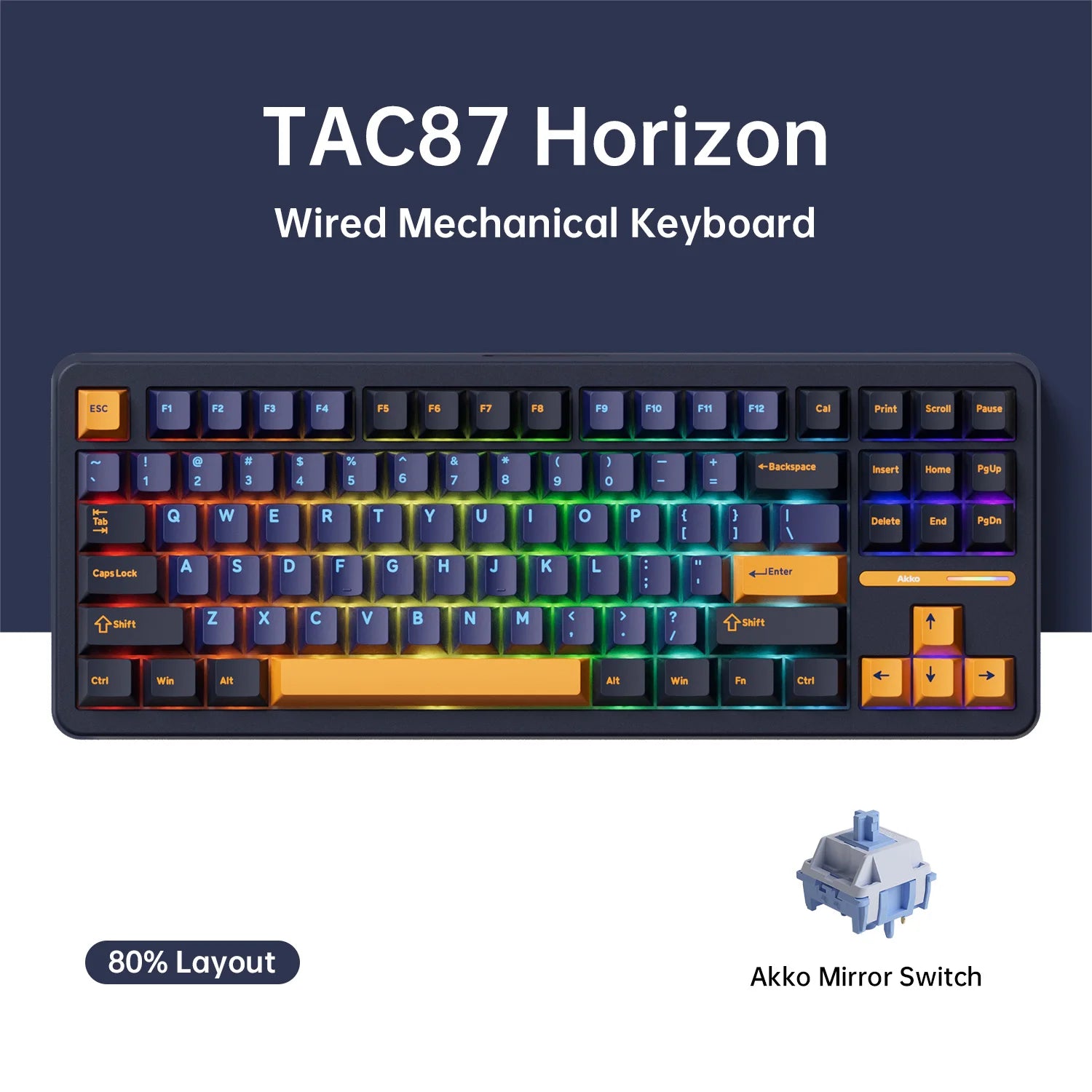 Akko TAC87 Mechanical Keyboard 80% TKL Hot-swap RGB USB Wired/2.4G&BT Wireless 10000mAh Gaming PC Keyboard Gasket Mount