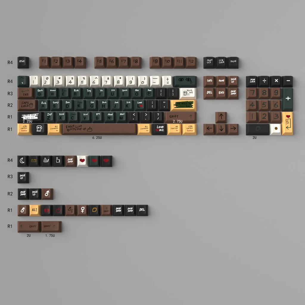 GMK Love Story PBT Keycaps DYE -Sublimation Cherry profile for MX 61 64 87 96 104 108 Mechanical Keyboard Keycap Full Set