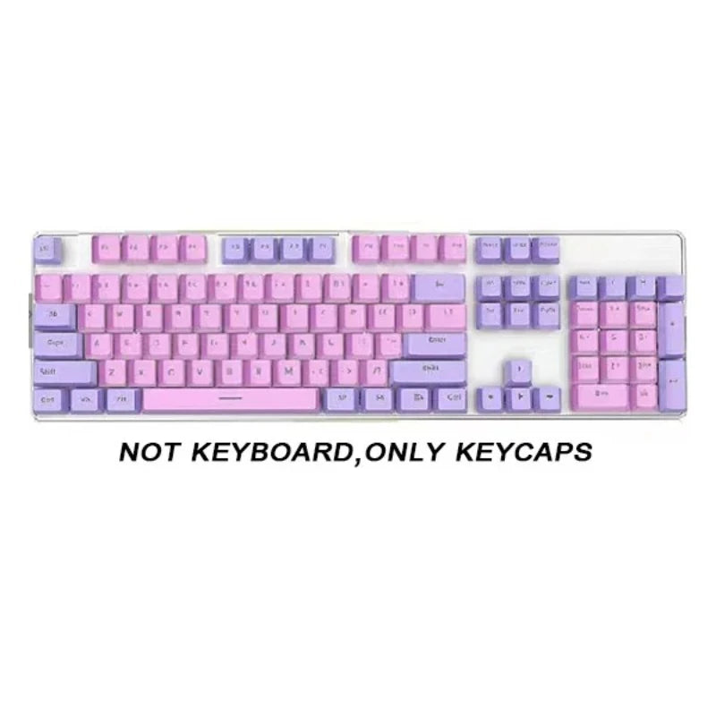 104 Key OEM Backlit Keycaps Set PBT Keycaps Double Shot Cyan White Key Caps for Mx Cherry Gateron Switch Mechanical Keyboard Kit