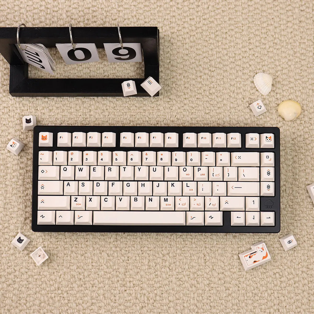 148 Keys Cute Cat PBT Cherry Keycaps Dye-Sublimated Keycap Set For Mx Cherry Switch Mechanical Keyboard 61/64/87/96/104