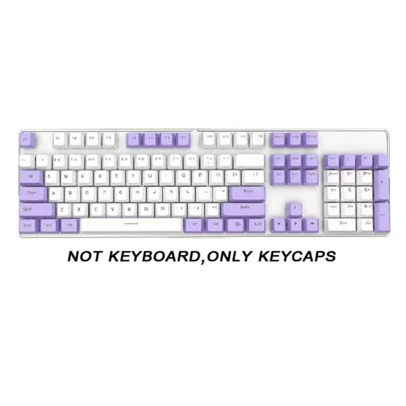 104 Key OEM Backlit Keycaps Set PBT Keycaps Double Shot Cyan White Key Caps for Mx Cherry Gateron Switch Mechanical Keyboard Kit
