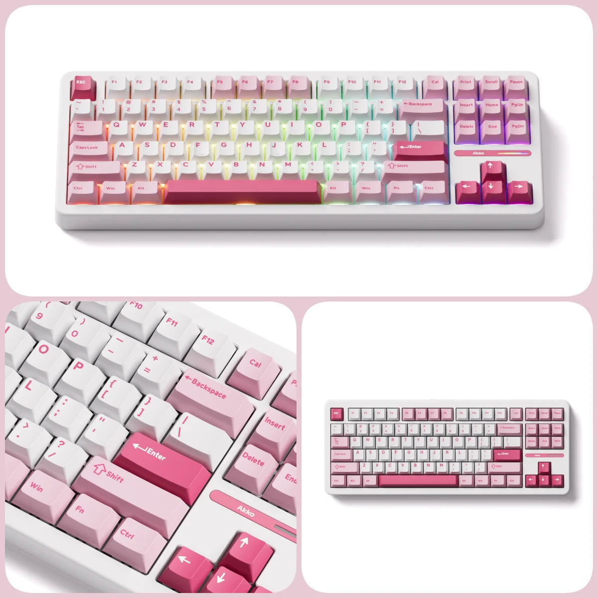 Akko TAC87 Mechanical Keyboard 80% TKL Hot-swap RGB USB Wired/2.4G&BT Wireless 10000mAh Gaming PC Keyboard Gasket Mount