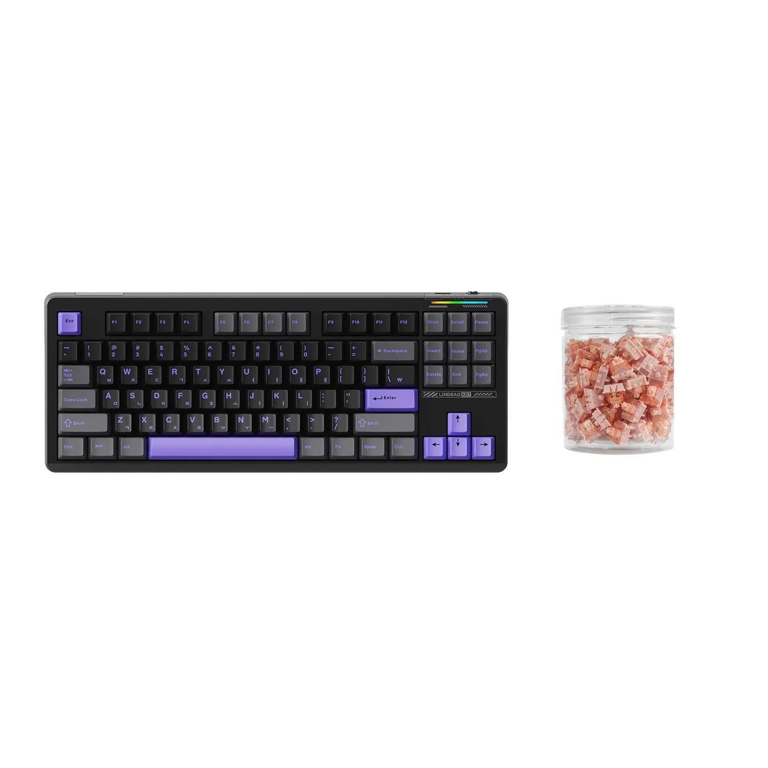 K87 Keyboard Set Korean Keyboard Wireless TKL Layout Hot Swap RGB Backlit Gasket Structure with Slient Switch 100pcs
