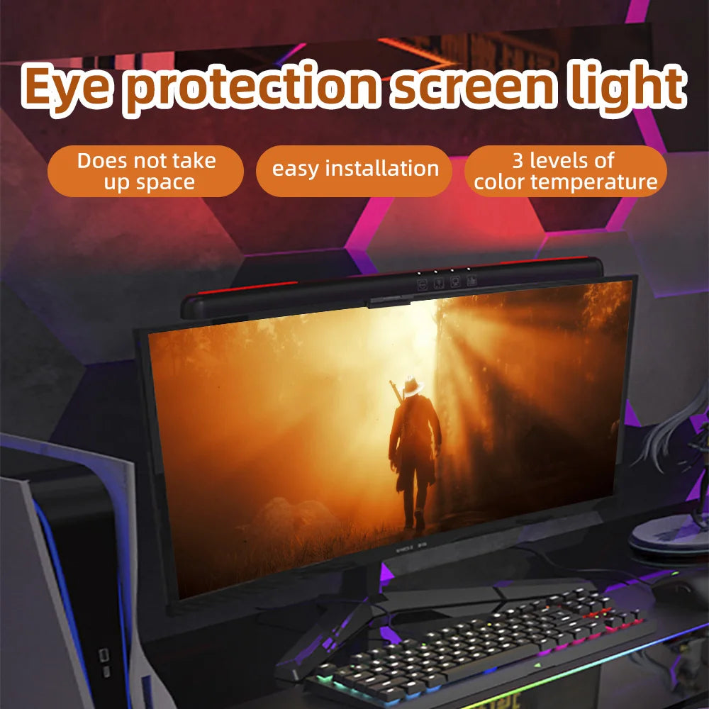 LED Desk Lamp USB Stepless Dimming Screen Hanging Lights Curved Screen Hanging Lamp Monitor Light Bar Reading Desk Lamp