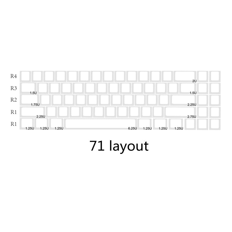 1 Set Low Profile Blank Keycaps For MX Switch Mechanical Keyboard PBT No Printed Key Caps For 61/64/75/87/96/104 Layouts