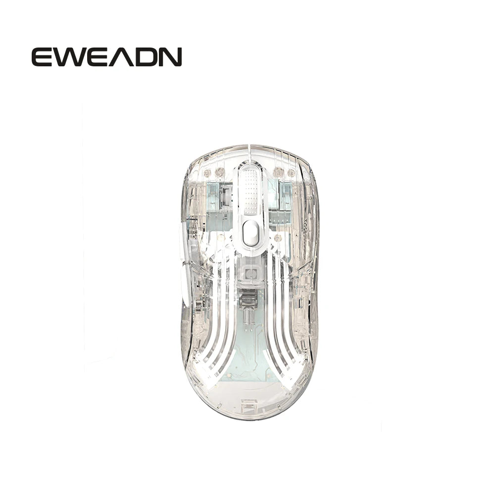 EWEADN Q8 Wireless Bluetooth Rechargeable & Silent Mouse, With RGB Backlit, Home Use, Gaming Mouses Transparent, For Win/Mac