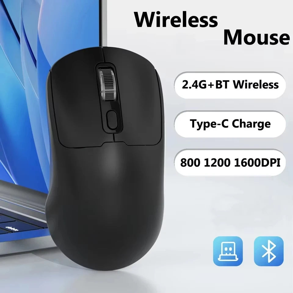 Lightweight Mouse Wireless Bluetooth/2.4G/Wired Tri-Mode Mouse 8000 DPI Adjustable Mouse Rechargeable Mute Mice for Office Game