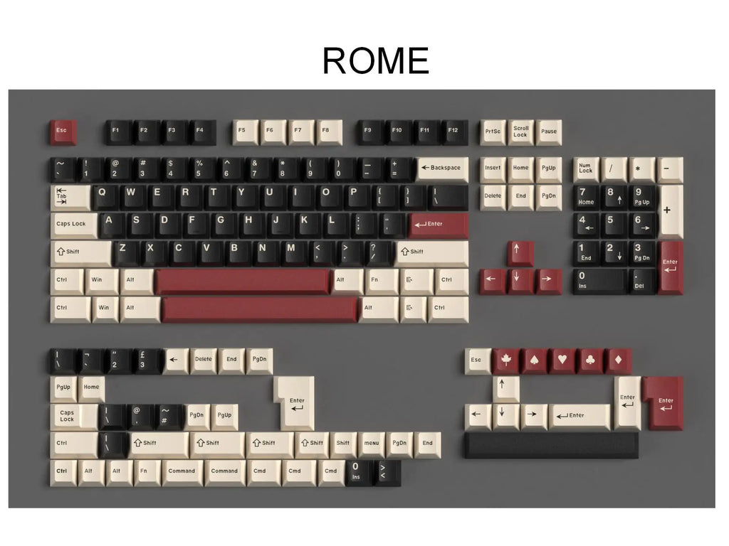 172 Keys/Set Double Shot Keycaps ABS GMK Classic Retro Clone 7u Space Keycap for MX Switches ISO ANSI Layout Mechanical Keyboard