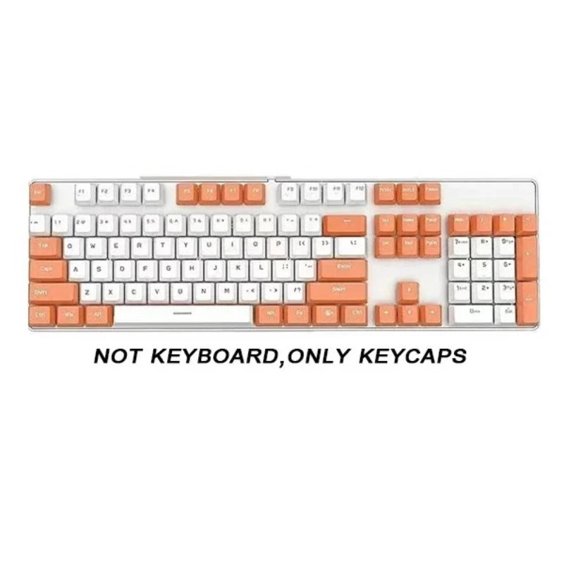 104 Key OEM Backlit Keycaps Set PBT Keycaps Double Shot Cyan White Key Caps for Mx Cherry Gateron Switch Mechanical Keyboard Kit