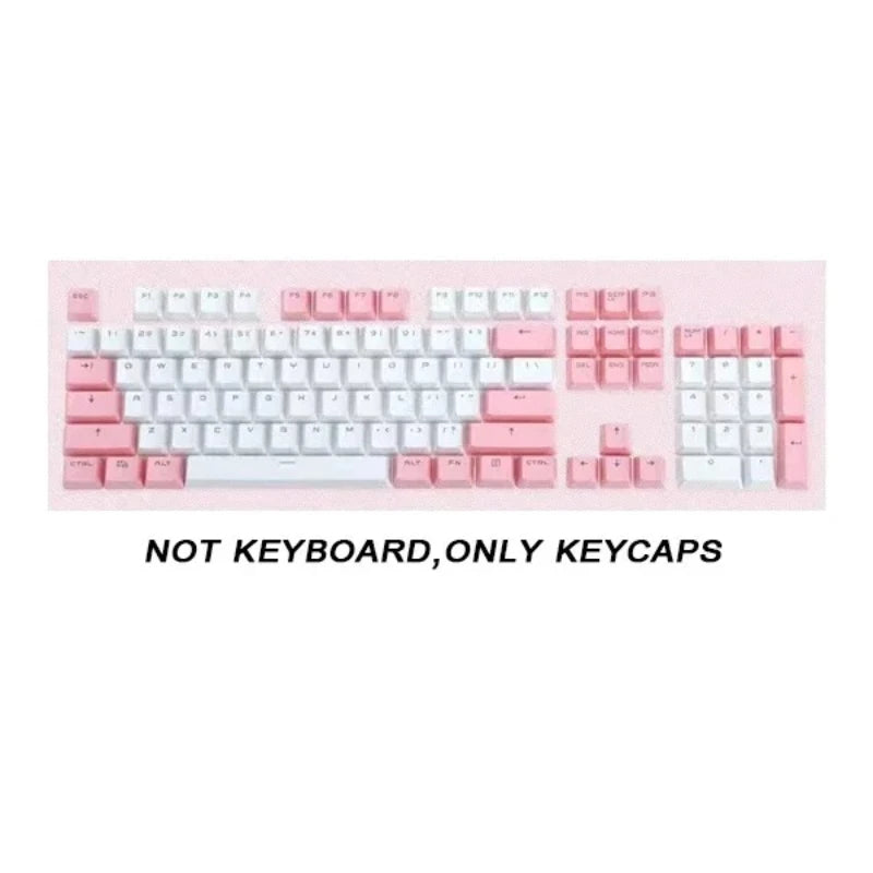 104 Key OEM Backlit Keycaps Set PBT Keycaps Double Shot Cyan White Key Caps for Mx Cherry Gateron Switch Mechanical Keyboard Kit