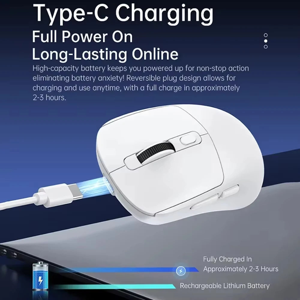 Lightweight Mouse Wireless Bluetooth/2.4G/Wired Tri-Mode Mouse 8000 DPI Adjustable Mouse Rechargeable Mute Mice for Office Game