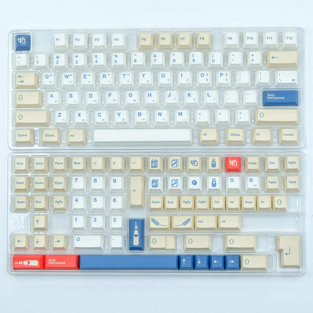 KBDiy 135 Keys/Set GMK Soymilk PBT Keycaps Cherry Profile MX Switch Korean Keycap for Mechanical Gaming Keyboard Custom Key Caps