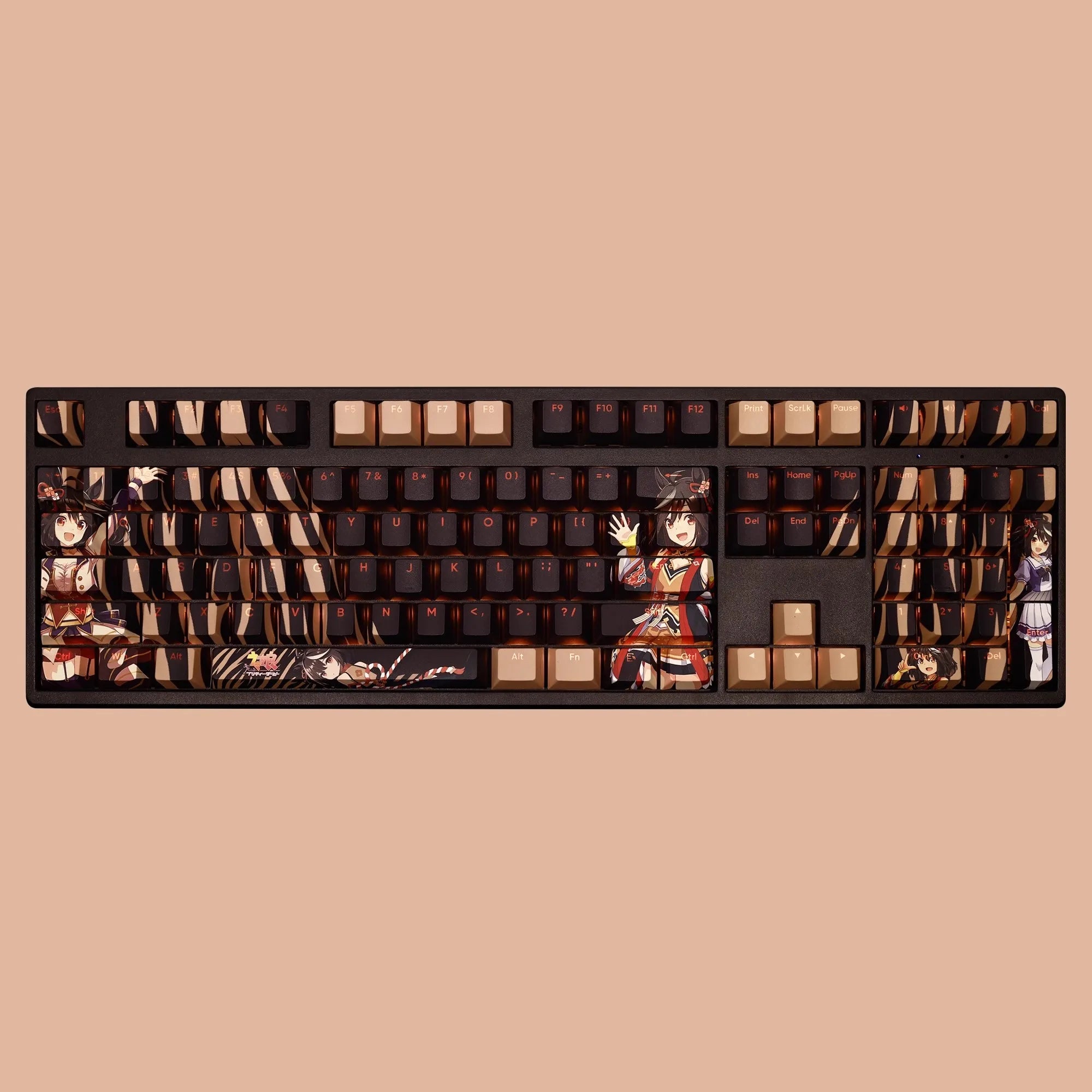 108 Keys/set Pretty Derby Kitasan Black Keycap PBT Dye Subbed Backlit Keycaps Anime Gaming Key Caps For ANSI 61 87 104 108