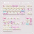 Summer Journal Keycaps Dye-sub Cherry profile/MOA PBT keycaps set Pink Cute key caps For MX 61/68/96/104 Mechancial keyboard