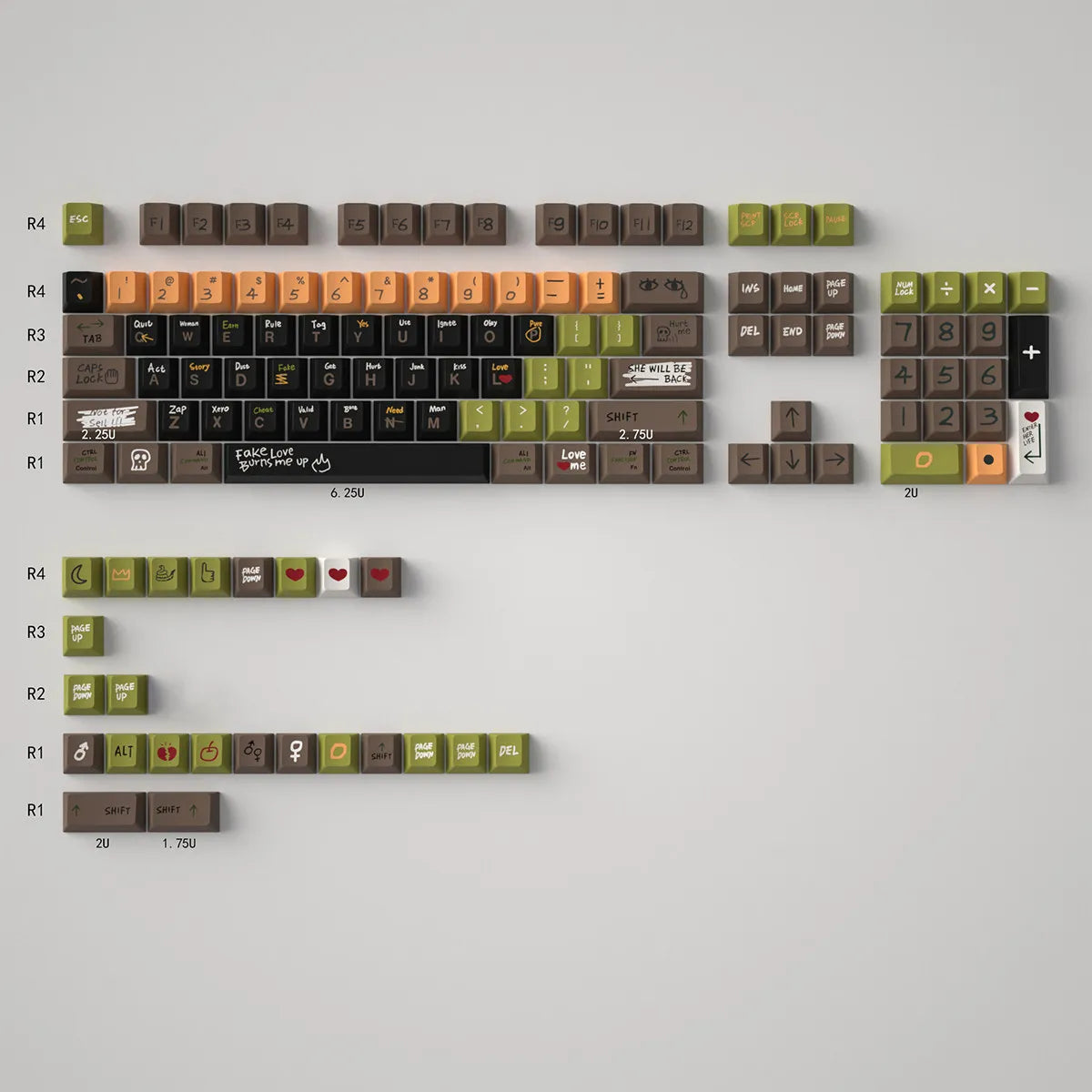 GMK Love Story PBT Keycaps DYE -Sublimation Cherry profile for MX 61 64 87 96 104 108 Mechanical Keyboard Keycap Full Set