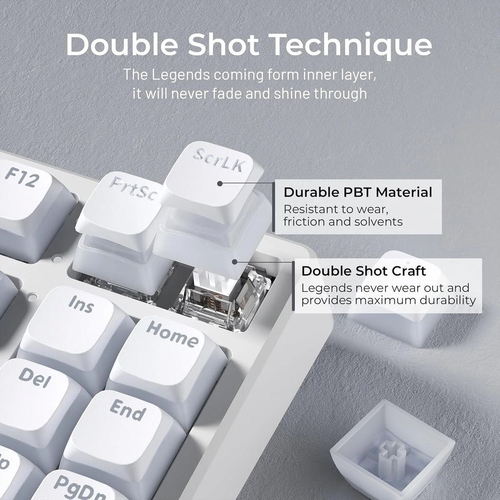 XDA Profile Pudding Keycaps Set, PBT Double Shot Translucent for ISO & ANSI Layout 60/65/68/75/87/98/104 Mechanical Keyboard