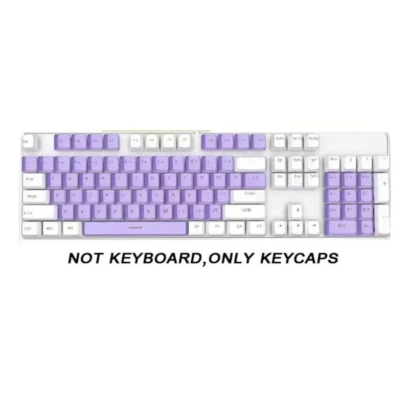 104 Key OEM Backlit Keycaps Set PBT Keycaps Double Shot Cyan White Key Caps for Mx Cherry Gateron Switch Mechanical Keyboard Kit