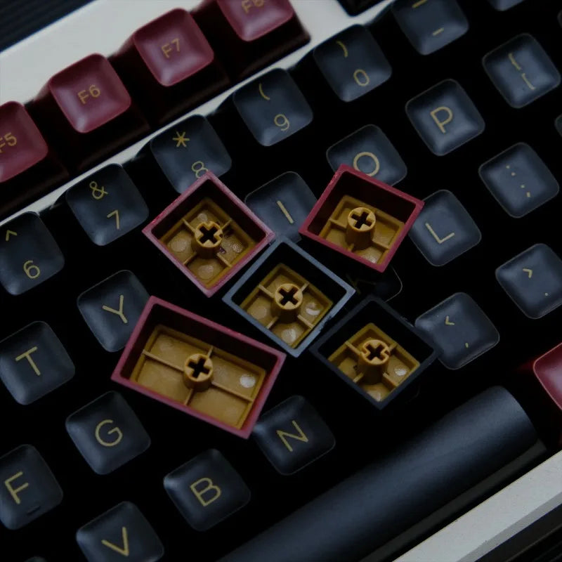GMK Red Samurai Key Cap Set 140+ keys PBT 2-Color Injection Molded SA Profile Fit 61%-108% Keycaps for Mechanical Keyboard Gift