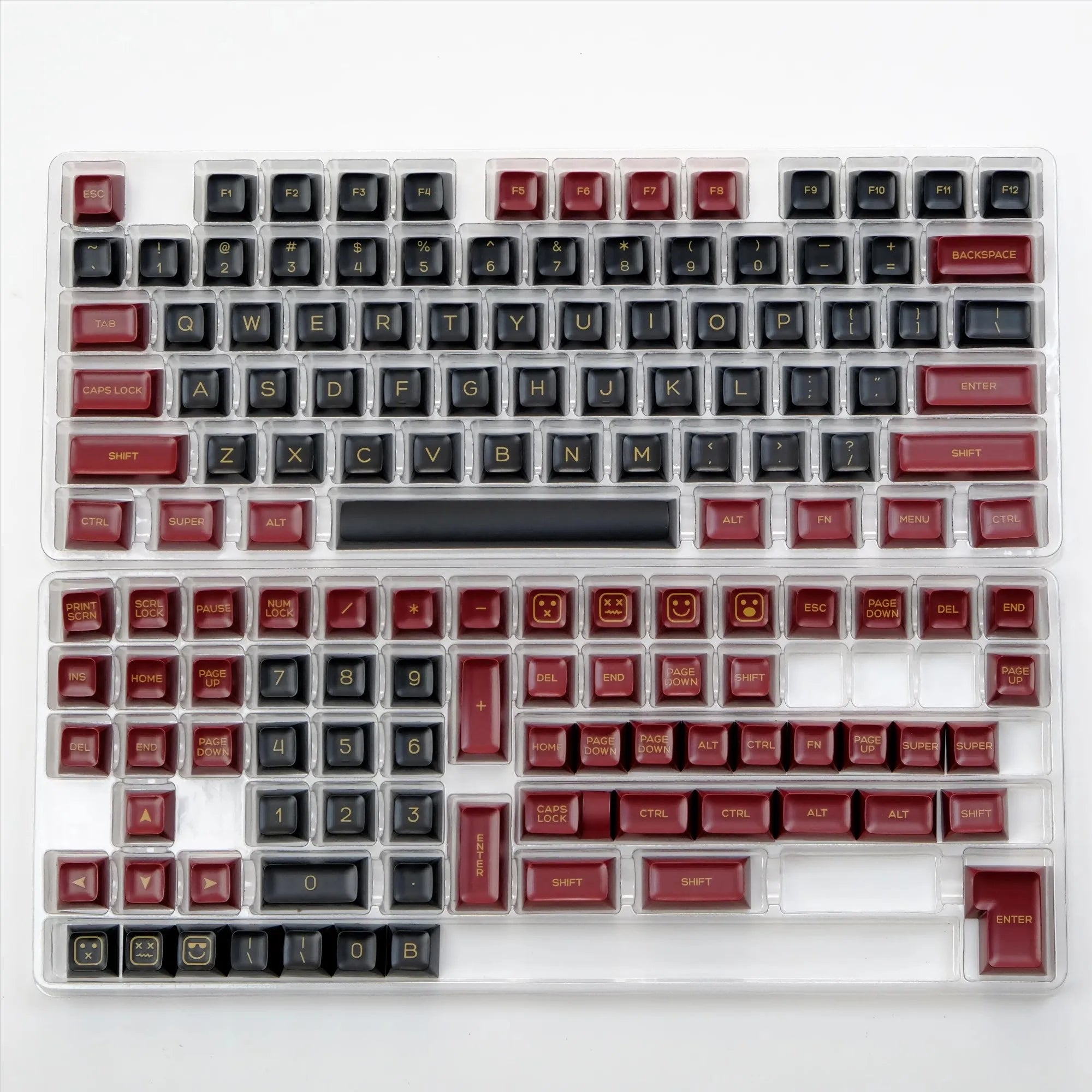 GMK Red Samurai Key Cap Set 140+ keys PBT 2-Color Injection Molded SA Profile Fit 61%-108% Keycaps for Mechanical Keyboard Gift