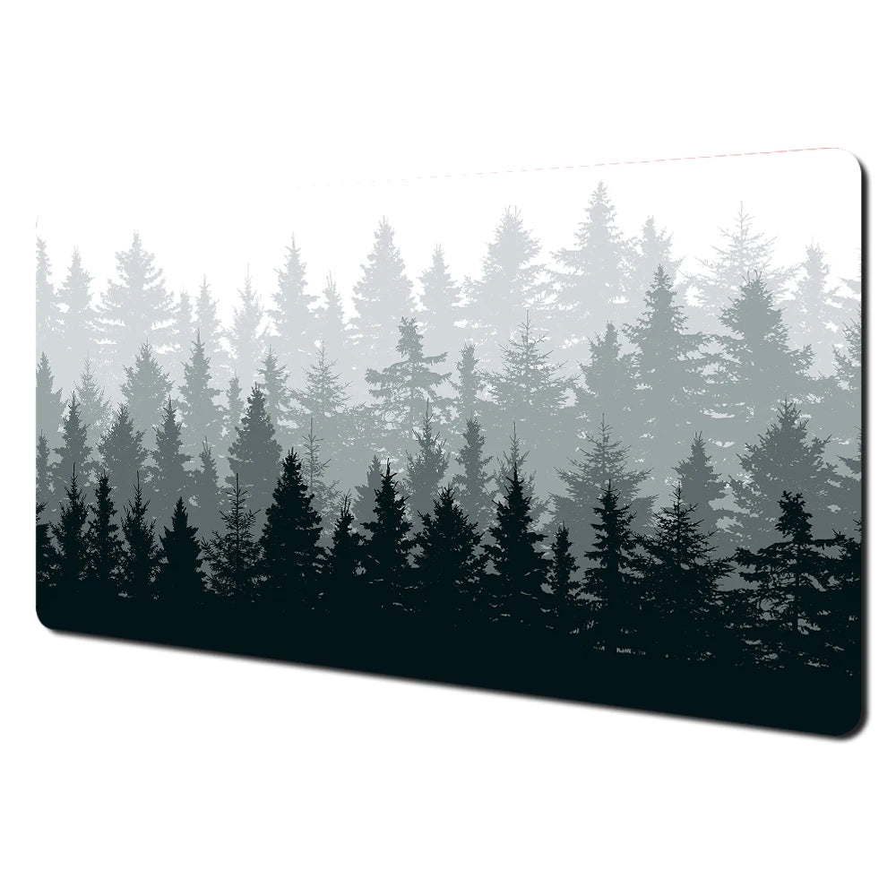 Mysterious Purple Forest large Mouse Pad Desk Mat gaming mats Non-Slip Stitched Edge pc accessories keyboard mousemat office rug