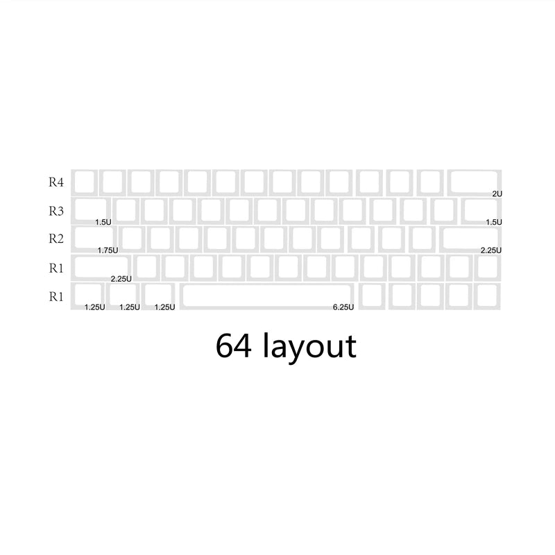 1 Set Low Profile Blank Keycaps For MX Switch Mechanical Keyboard PBT No Printed Key Caps For 61/64/75/87/96/104 Layouts