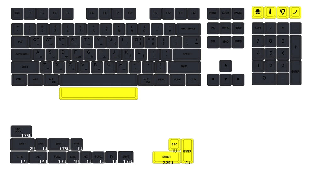 XDA V2 Gentleman Set Dye Sub Keycap Set thick PBT for keyboard gh60 poker 87 tkl 104 ansi xd64 bm60 xd68 bm65 bm68 Japanese RU