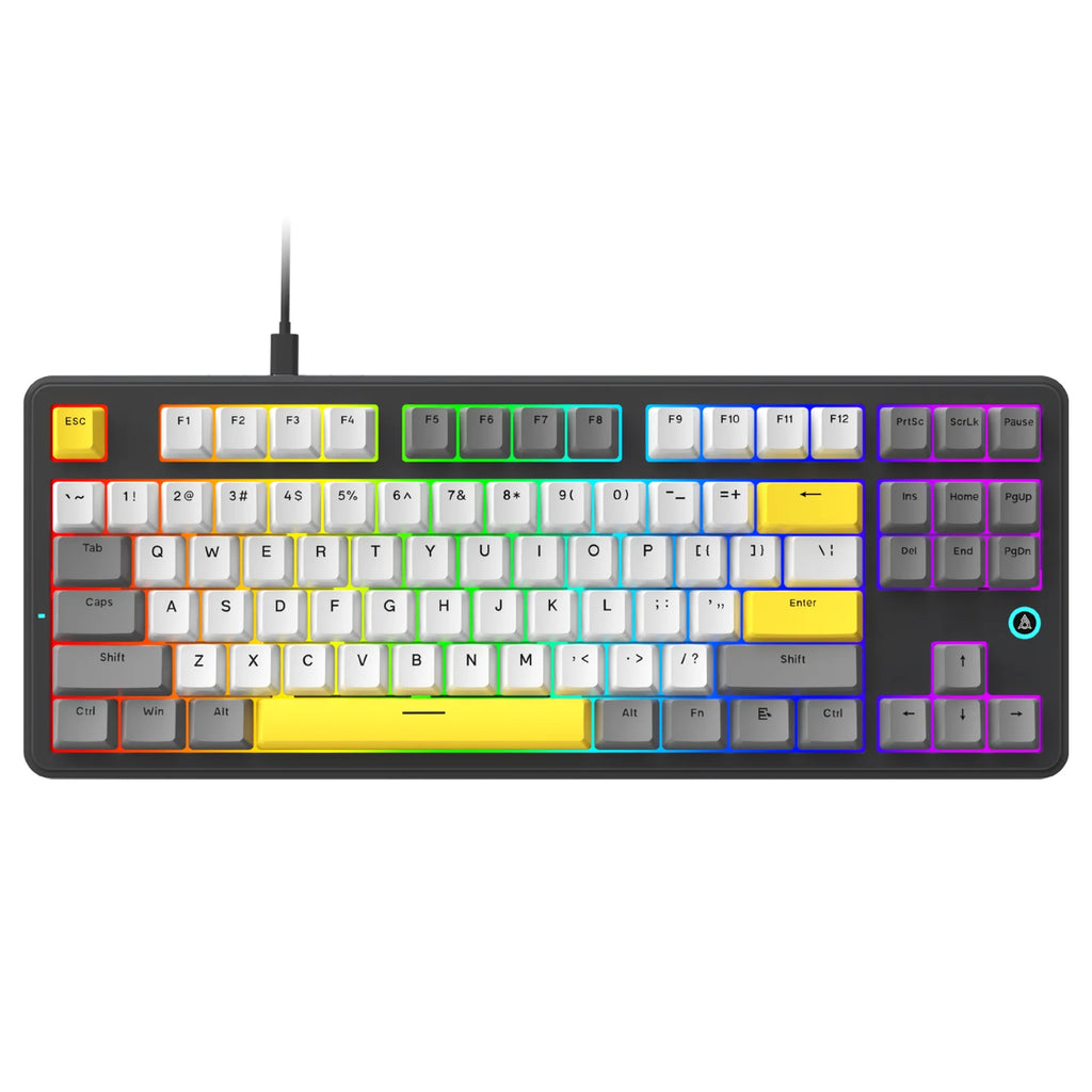 AJAZZ AK870 V2 TKL Gasket Hot-Swap Wired/BT5.0/2.4GHz Wireless Mechanical Keyboard RGB Backlit 10000mAh Battery NKRO for Win/Mac