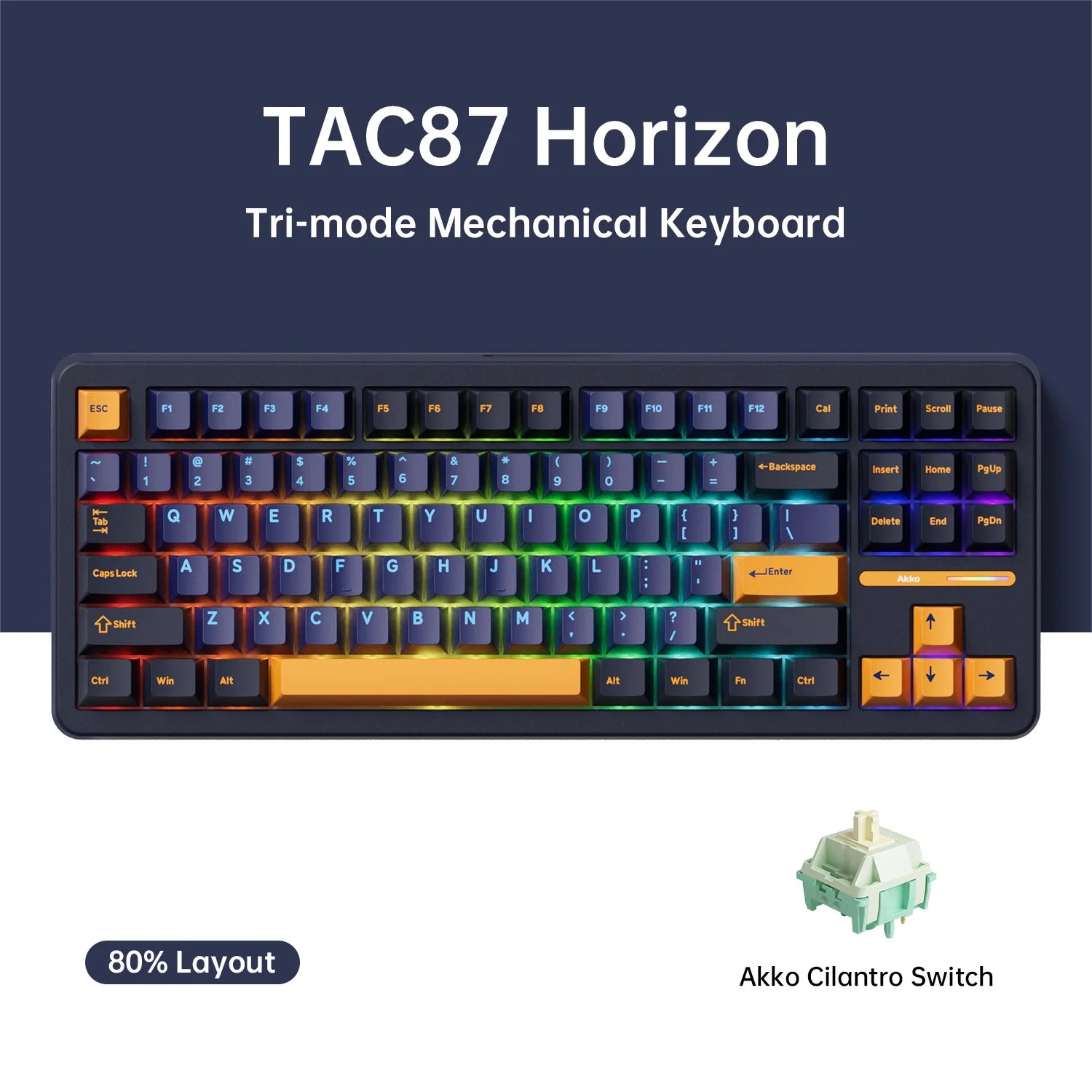 Akko TAC87 Mechanical Keyboard 80% TKL Hot-swap RGB USB Wired/2.4G&BT Wireless 10000mAh Gaming PC Keyboard Gasket Mount