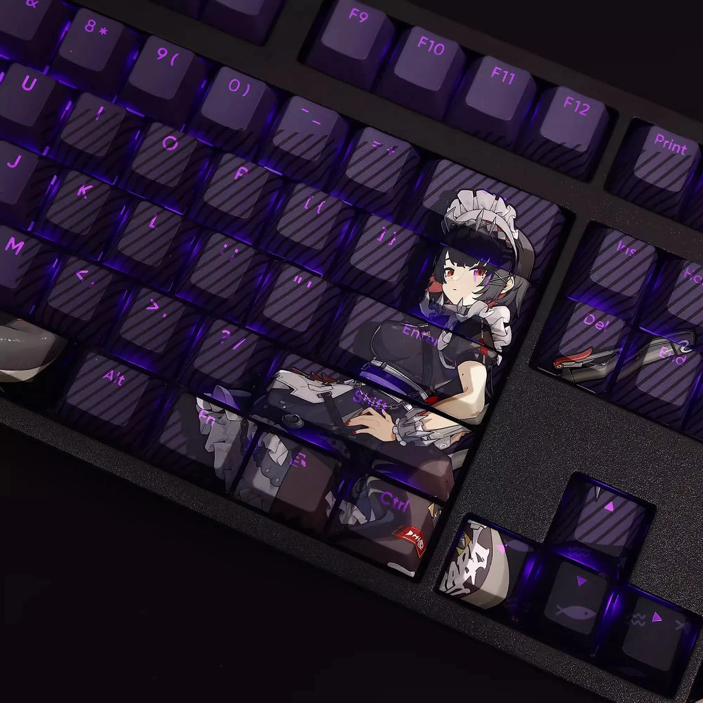 108 Keys/set Zenless Zone Zero Ellen Joe Keycap PBT Backlit Keycaps Cartoon Anime Gaming Key Caps For ANSI 61 87 104 Keyboards