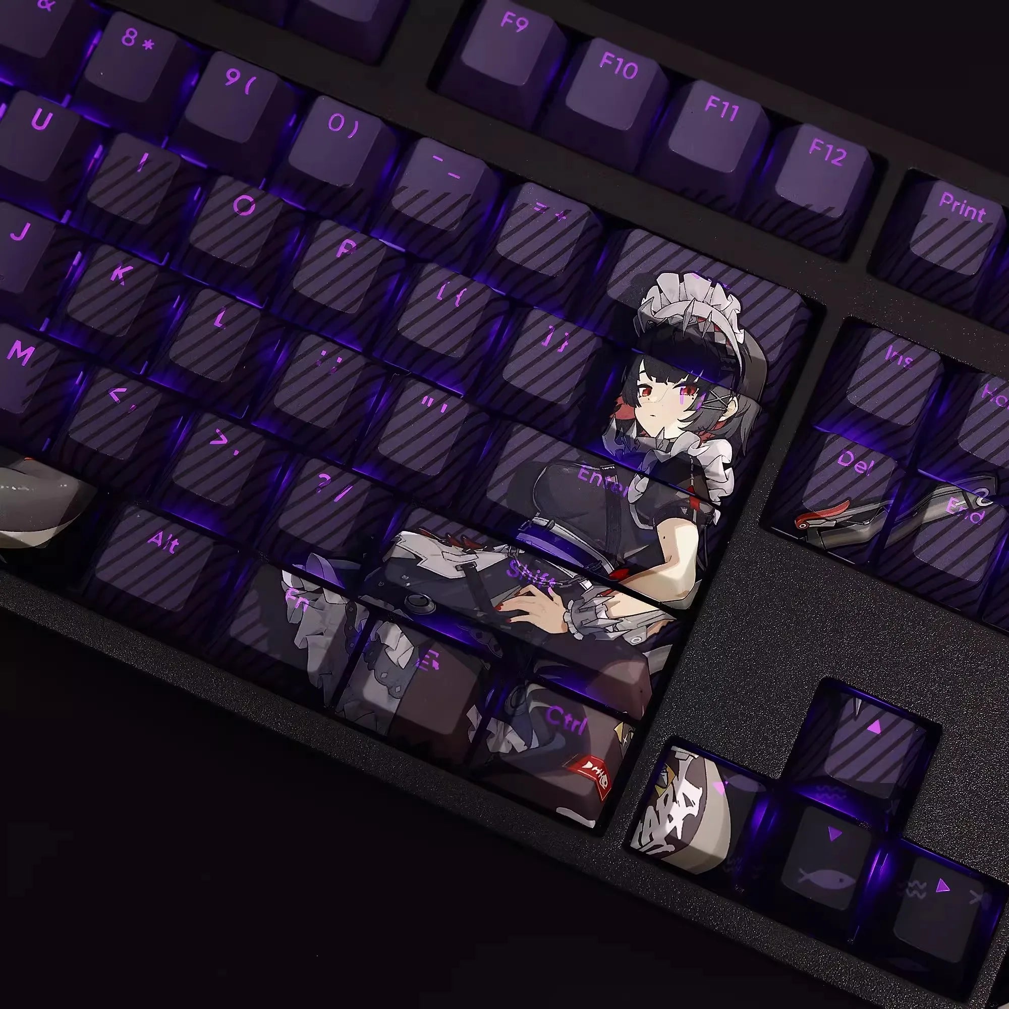 108 Keys/set Zenless Zone Zero Ellen Joe Keycap PBT Backlit Keycaps Cartoon Anime Gaming Key Caps For ANSI 61 87 104 Keyboards