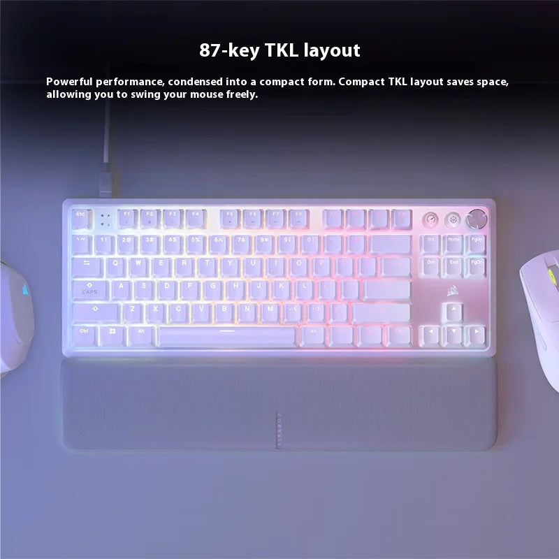 USCORSAIR K70 PRO TKL RT Magnetic Switch Gaming Keyboard 8K SOCD FlashTap 87Keys Customized Hot swap RGB Light Laptop PC