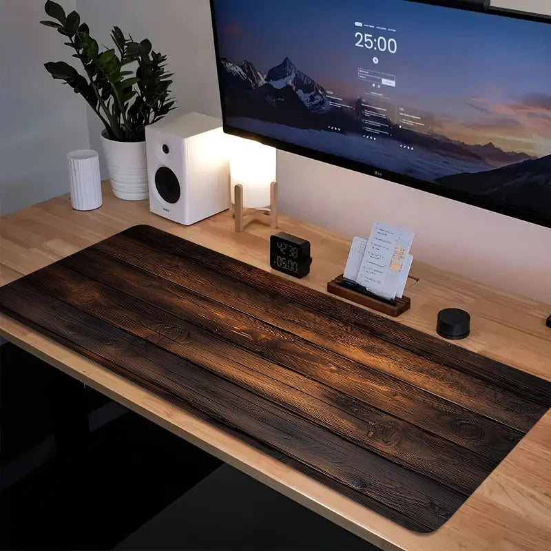 Rustic Wooden Mouse Pad Desk Mat High quality material, Non-Slip Rubber Base，Precision Stitched Edges，Durable & Waterproof rug