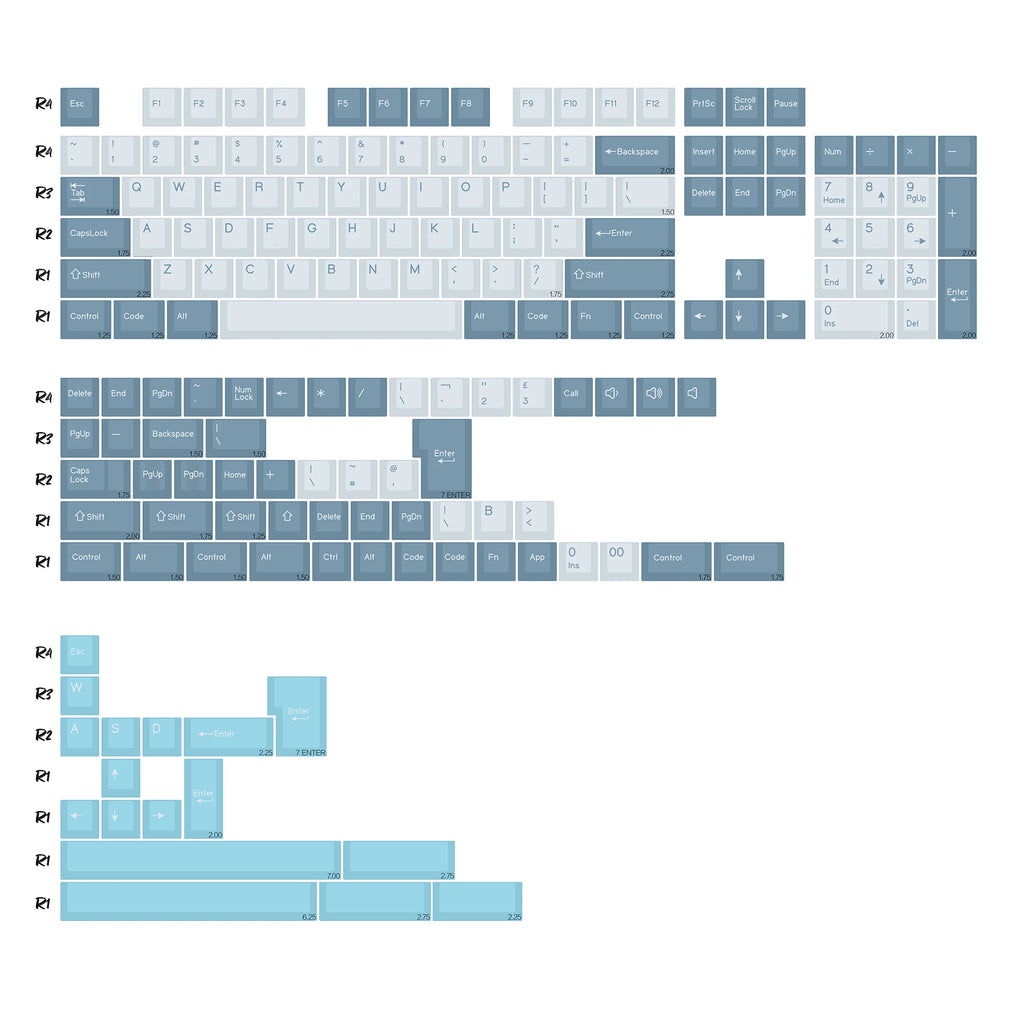 KBDiy 174 Keys/Set PBT GMK Marrs Green Keycap Custom Double Shot Cherry Profile Keycap for Mechanical Keyboard ISO DIY MX Switch