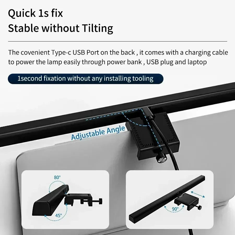 33cm 50cm LED Computer Screen Light Hanging Desk Lamp USB Plug in Monitor Bar Lights Dimmable 3 Colors Office Study Reading Lamp
