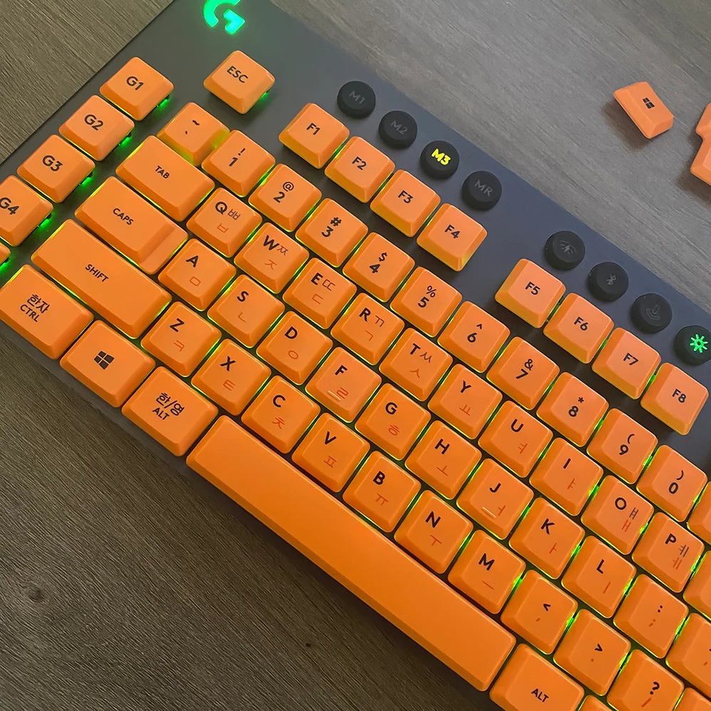 Korean Language Keycaps,PBT/PC Custom Keycap Set,Suitable for Logitech G915 G813 G815 G913 TKL RGB Mechanical Gaming Keyboard.