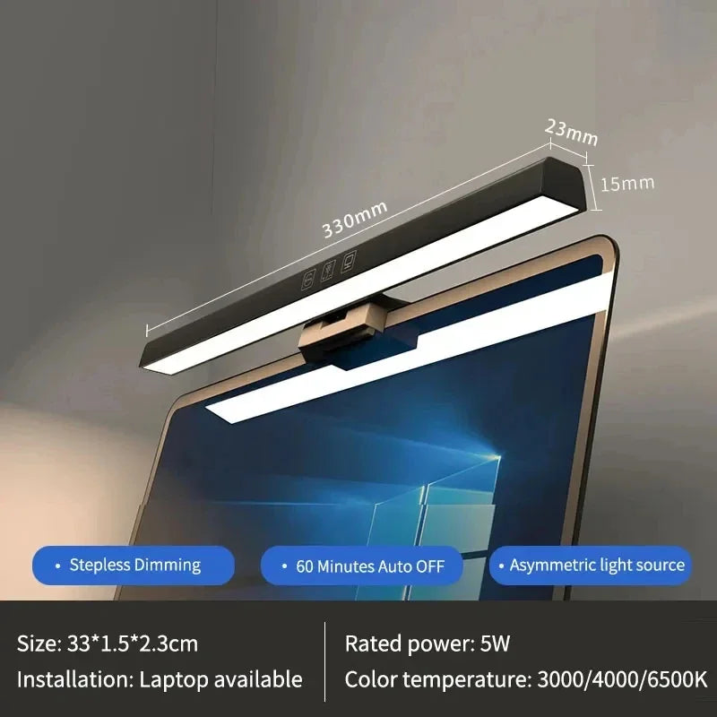 33cm 50cm Bar LED Desk Lamp USB PC Computer Monitor Screen Light Dimmable 3 Colors Hanging Table Lamp for Reading Study Work