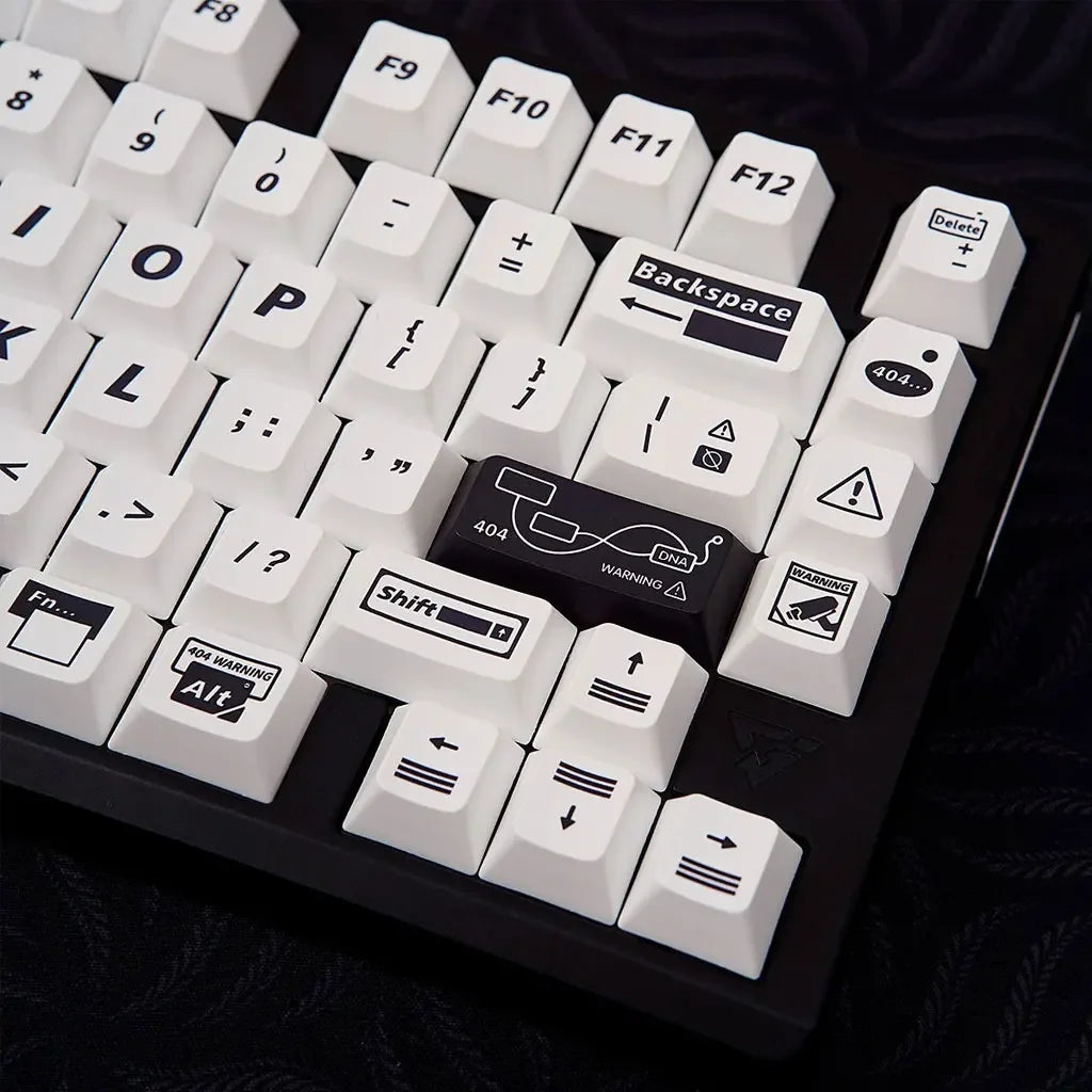 139 Keys Simple 404 Theme Keycaps Set Cherry Height PBT Thermal Sublimation DIY For 61 87 98 104 108 Keys Mechanical Keyboard