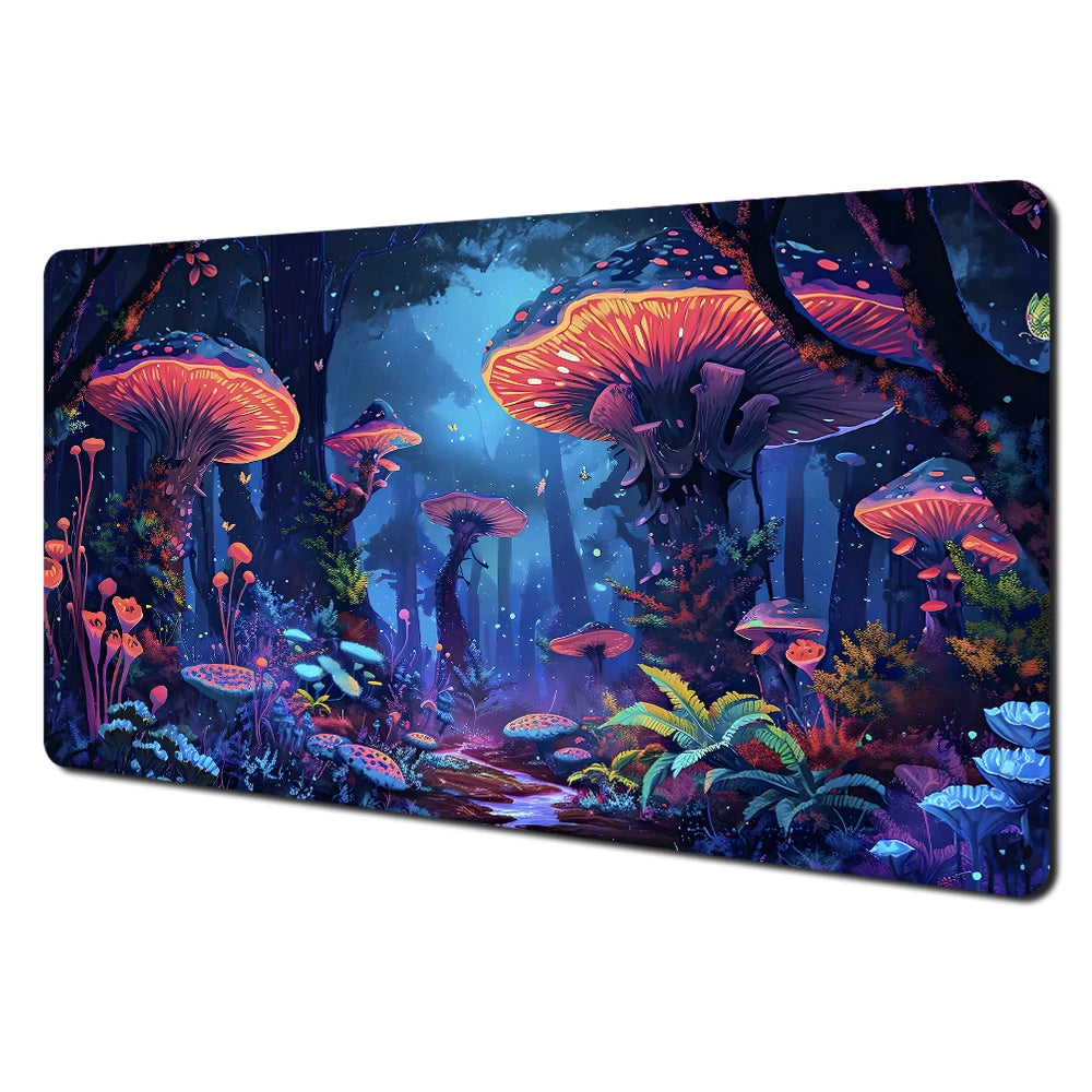 Mysterious Purple Forest large Mouse Pad Desk Mat gaming mats Non-Slip Stitched Edge pc accessories keyboard mousemat office rug