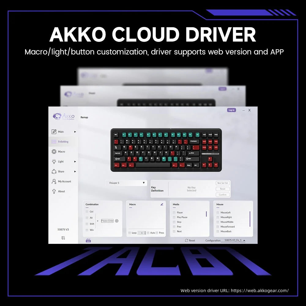 Akko TAC87 Mechanical Keyboard 80% TKL Hot-swap RGB 10000mAh USB Wired/2.4G&BT Wireless Customized Gaming Keyboard Gasket Mount