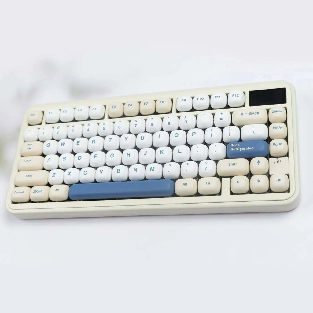 138-Key PBT Dye-Sublimated Keycap Set, MOG Profile, Soy Milk Theme, Compatible with MX Switches for 61/64/68/87/96/104/108