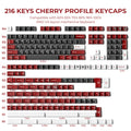216 keys Brown Translucent Jade keycaps PBT PC Double Shot Cherry Profile Key Cap Set For Alice layout 61/68/75/87/98/104/108