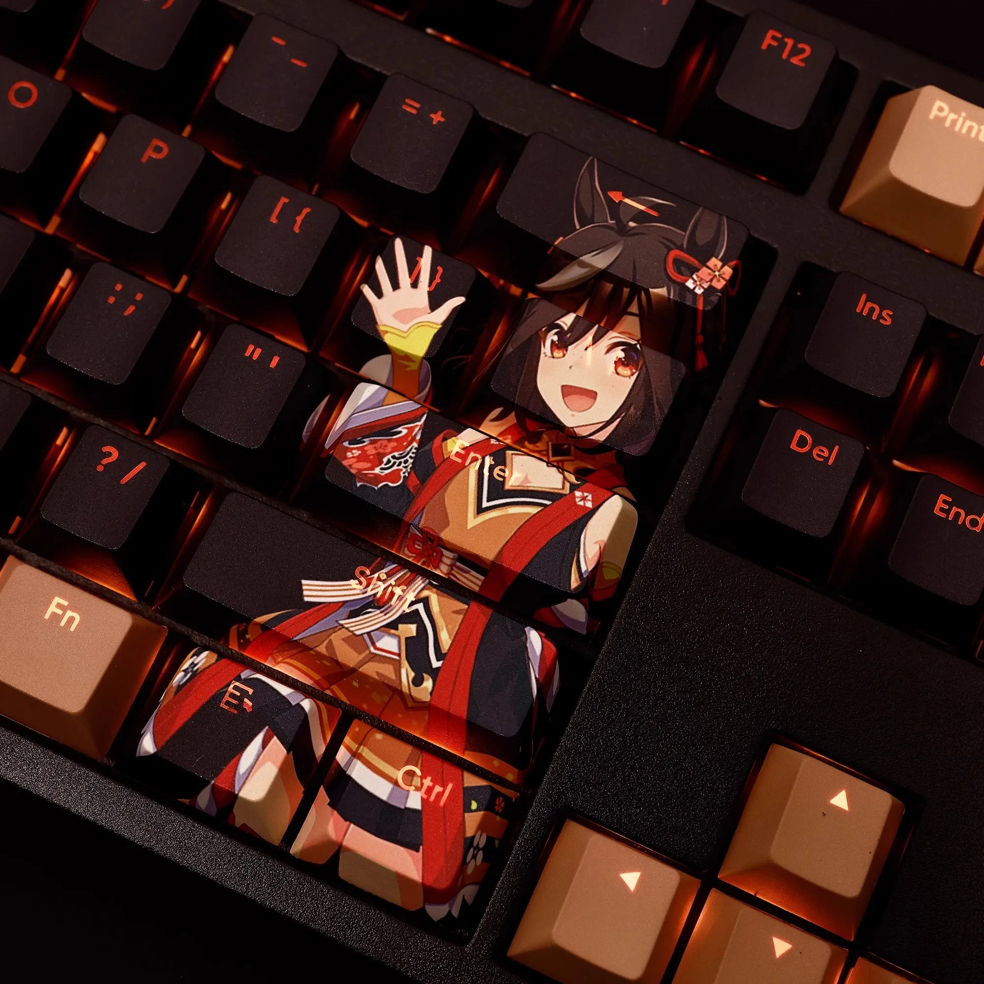 108 Keys/set Pretty Derby Kitasan Black Keycap PBT Dye Subbed Backlit Keycaps Anime Gaming Key Caps For ANSI 61 87 104 108