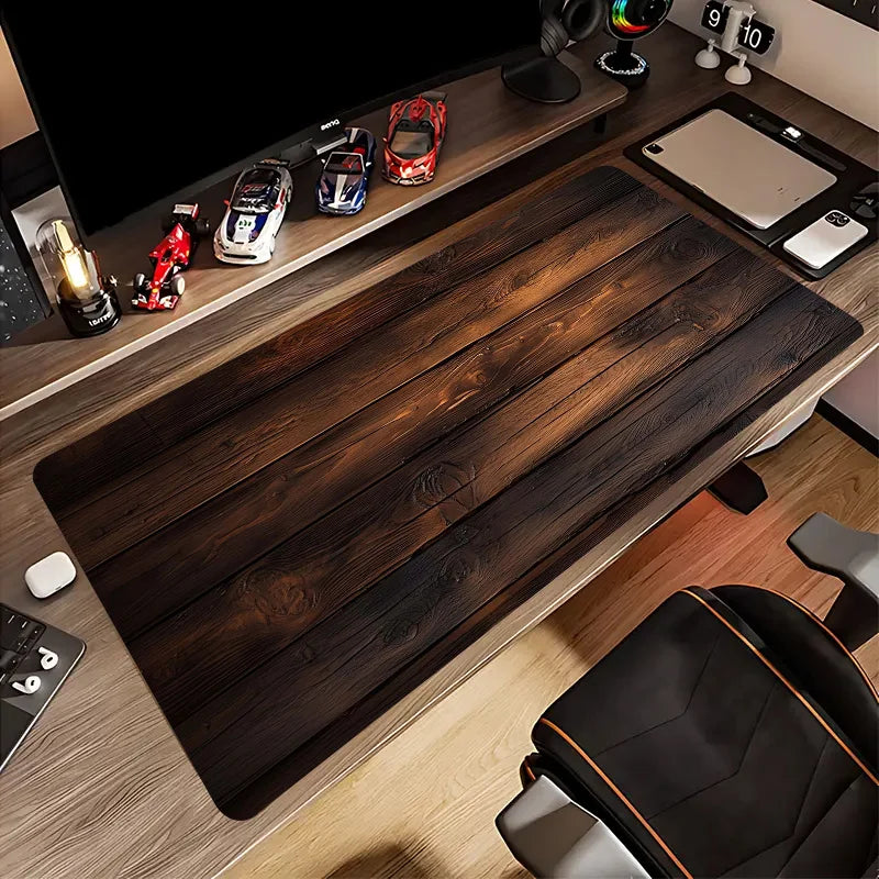 Rustic Wooden Mouse Pad Desk Mat High quality material, Non-Slip Rubber Base，Precision Stitched Edges，Durable & Waterproof rug