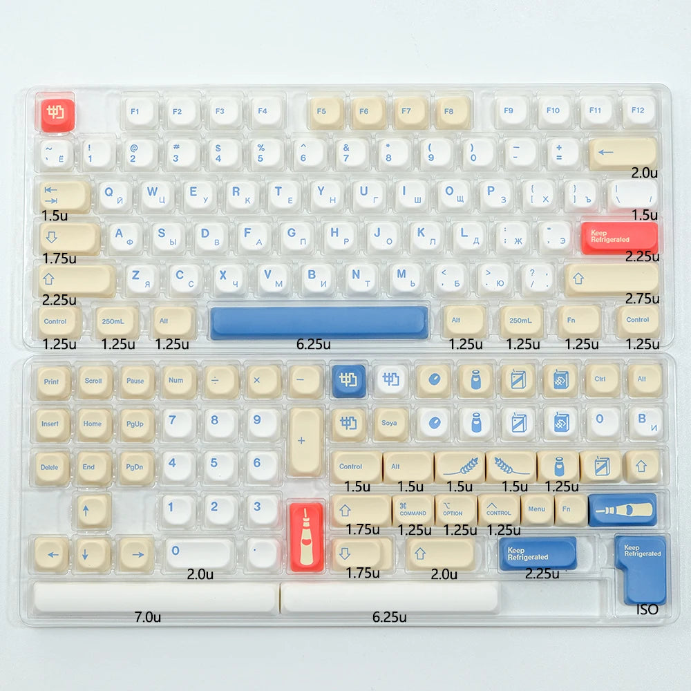 KBDiy 135 Keys/Set GMK Soymilk PBT Keycaps Cherry Profile MX Switch Korean Keycap for Mechanical Gaming Keyboard Custom Key Caps