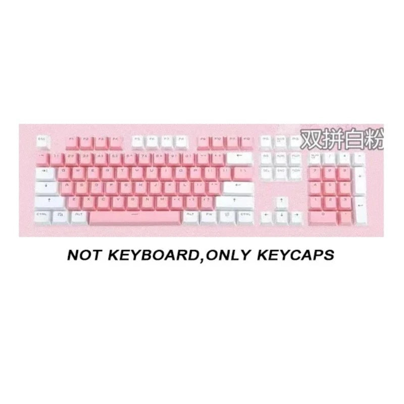 104 Key OEM Backlit Keycaps Set PBT Keycaps Double Shot Cyan White Key Caps for Mx Cherry Gateron Switch Mechanical Keyboard Kit