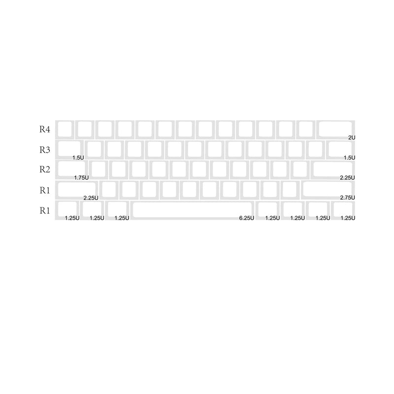 1 Set Low Profile Blank Keycaps For MX Switch Mechanical Keyboard PBT No Printed Key Caps For 61/64/75/87/96/104 Layouts